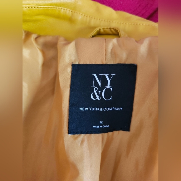 New York & Company Mustard Yellow Moto Biker Jacket - Picture 7 of 8